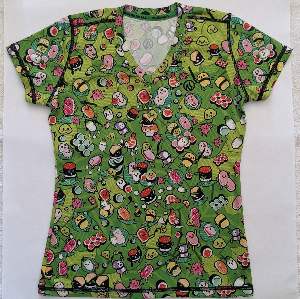 INKnBURN Women’s Wasabi V-NeckShort Sleeve Tech Shirt in Small